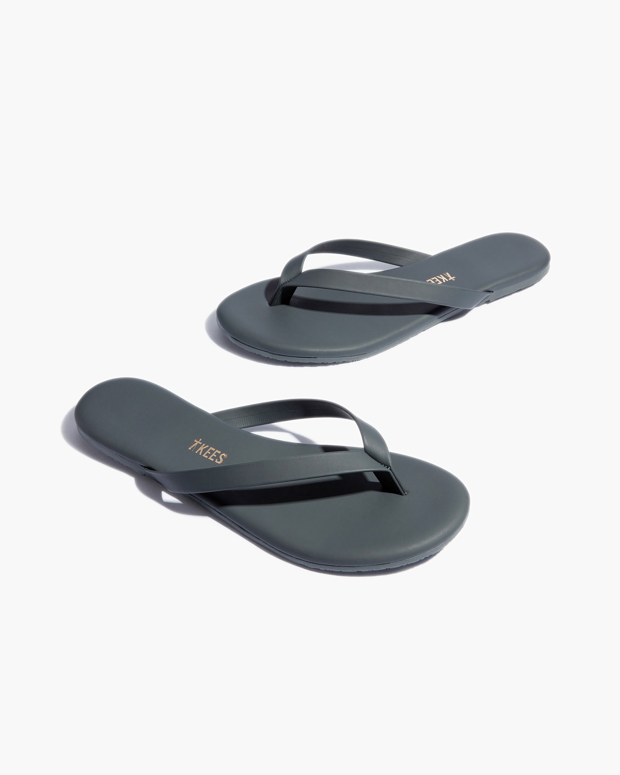 TKEES Boyfriend Vegan Flip Flops Damen Blau | FQBHTMY-96