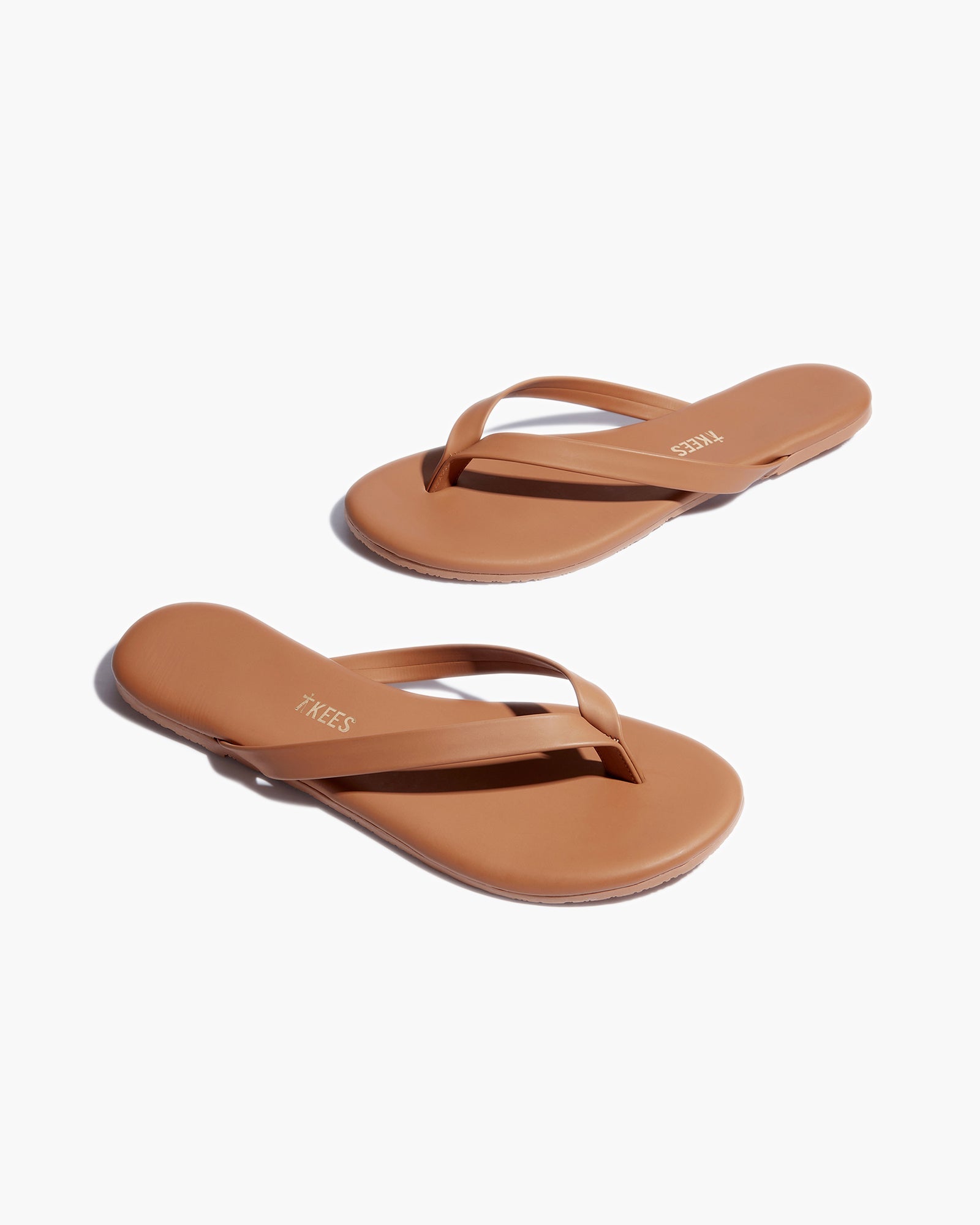 TKEES Boyfriend Vegan Flip Flops Damen Braun | ZSTMNIB-61