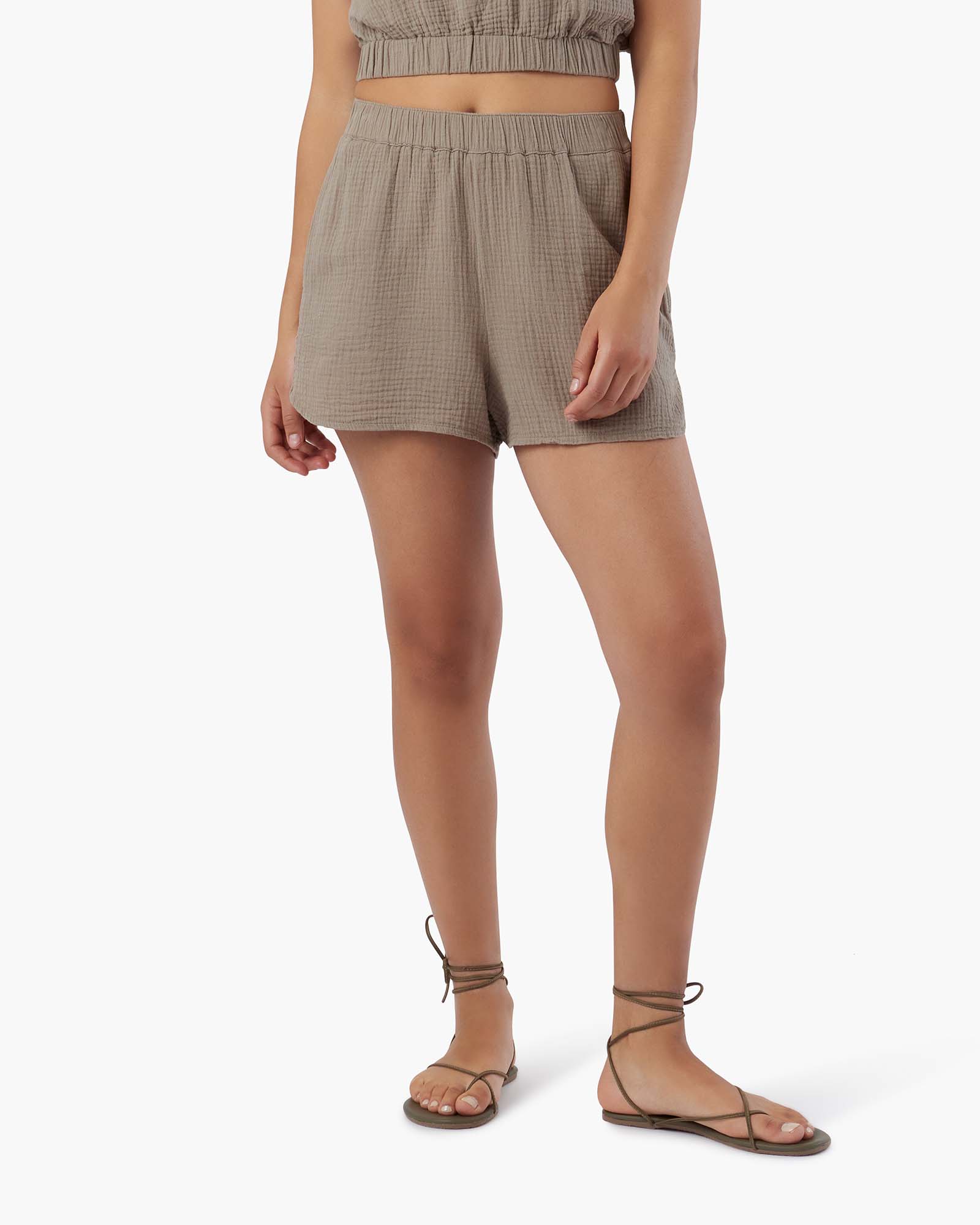 TKEES Gauze Kurze Hose Damen Braun | NIYVKXS-10