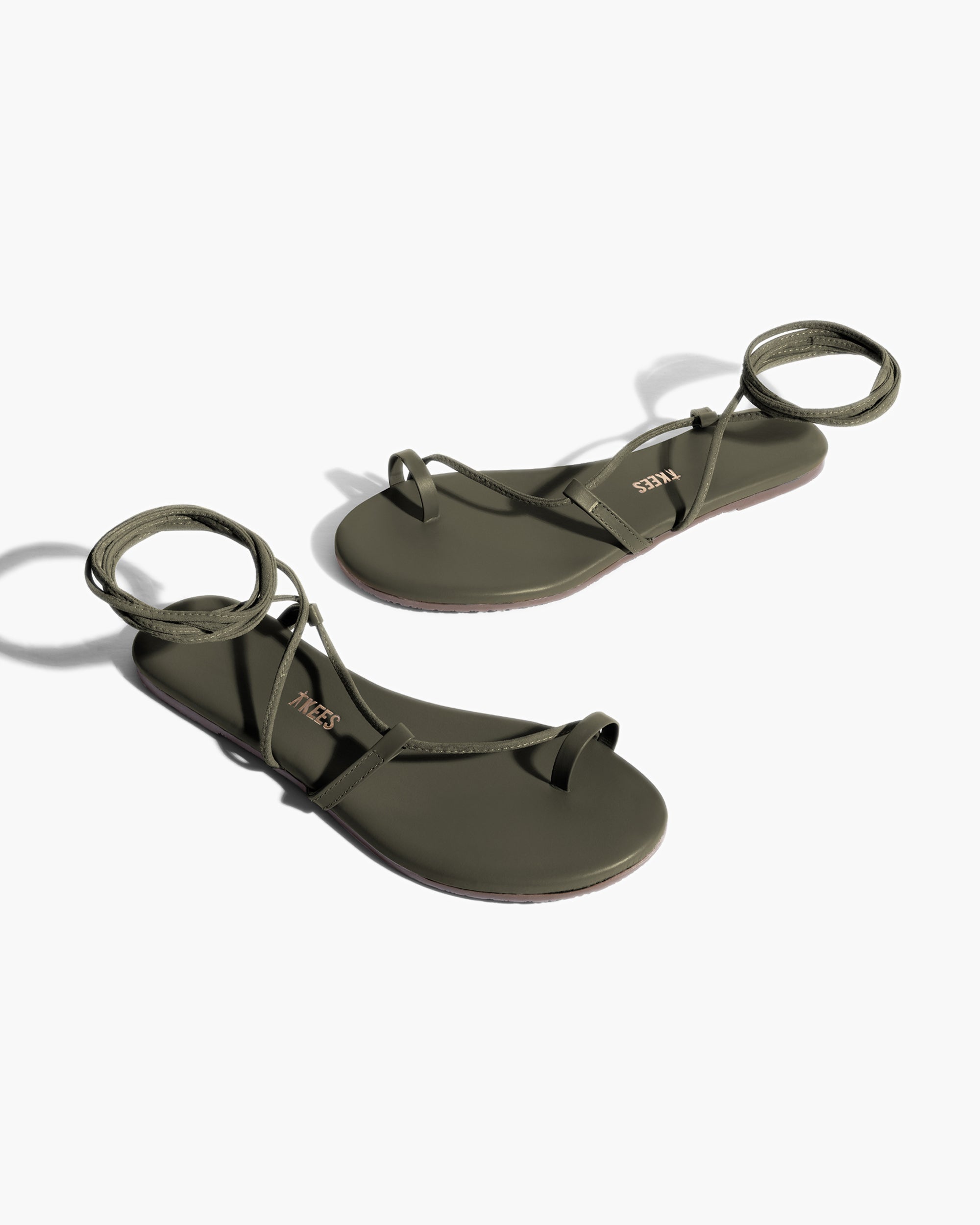 TKEES Jo Sandalen Damen Olivgrün | YJIMGAO-51