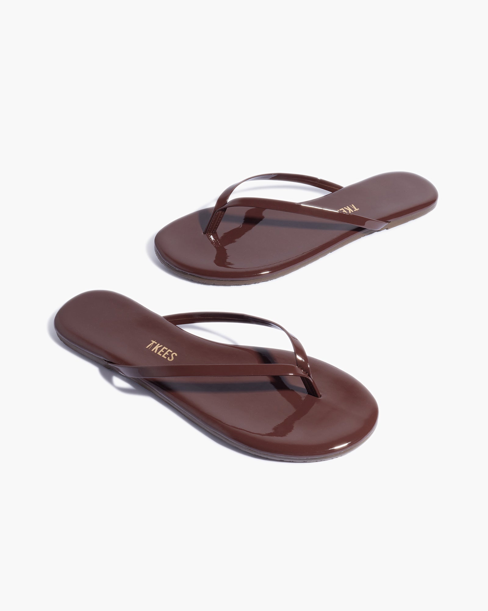 TKEES Lily Glosses Flip Flops Damen Braun | IVFROTS-91