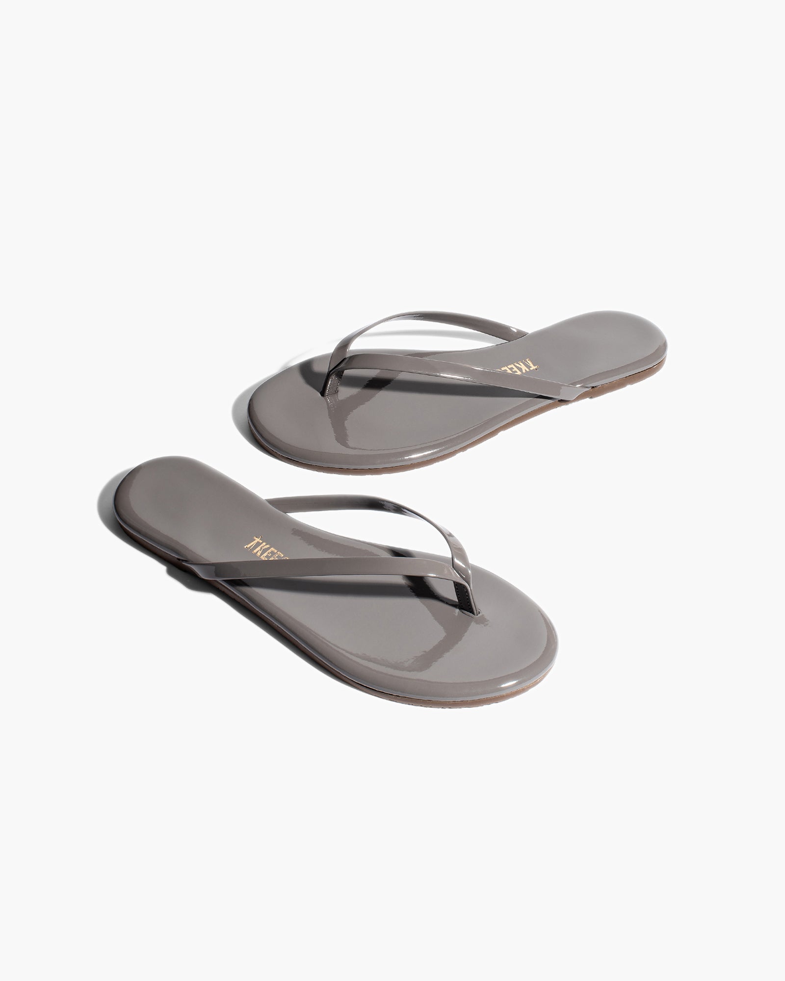 TKEES Lily Glosses Flip Flops Damen Grau | QXOUTHZ-26