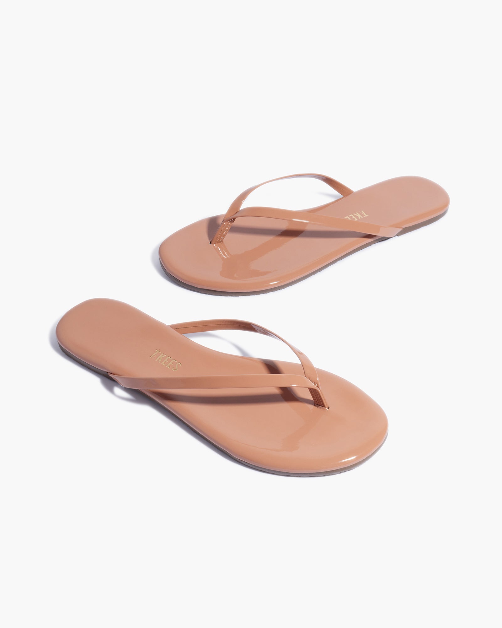 TKEES Lily Glosses Flip Flops Damen Rosa Gold | FHIKESQ-90