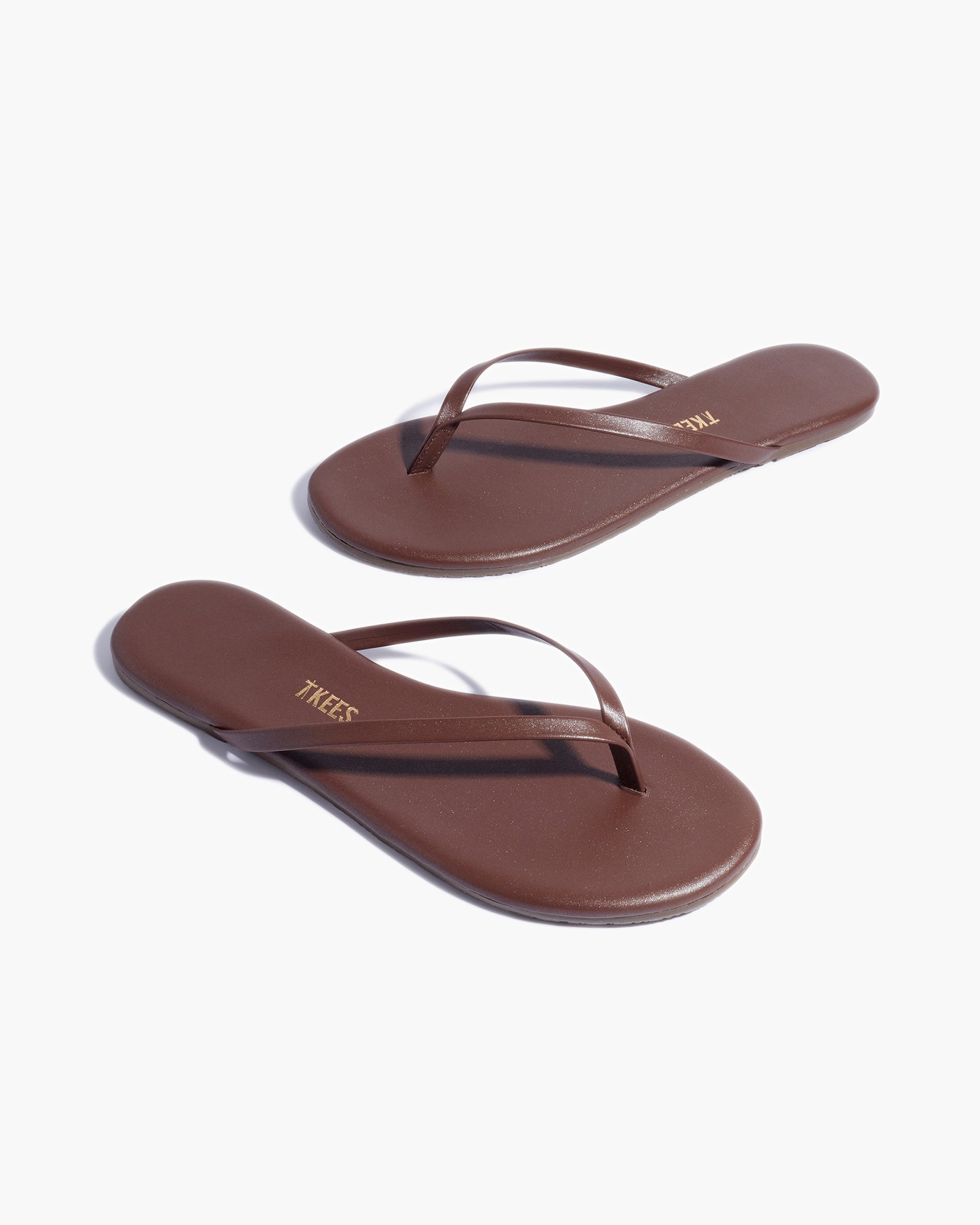 TKEES Lily Shimmers Flip Flops Damen Braun | WFTAVBY-56