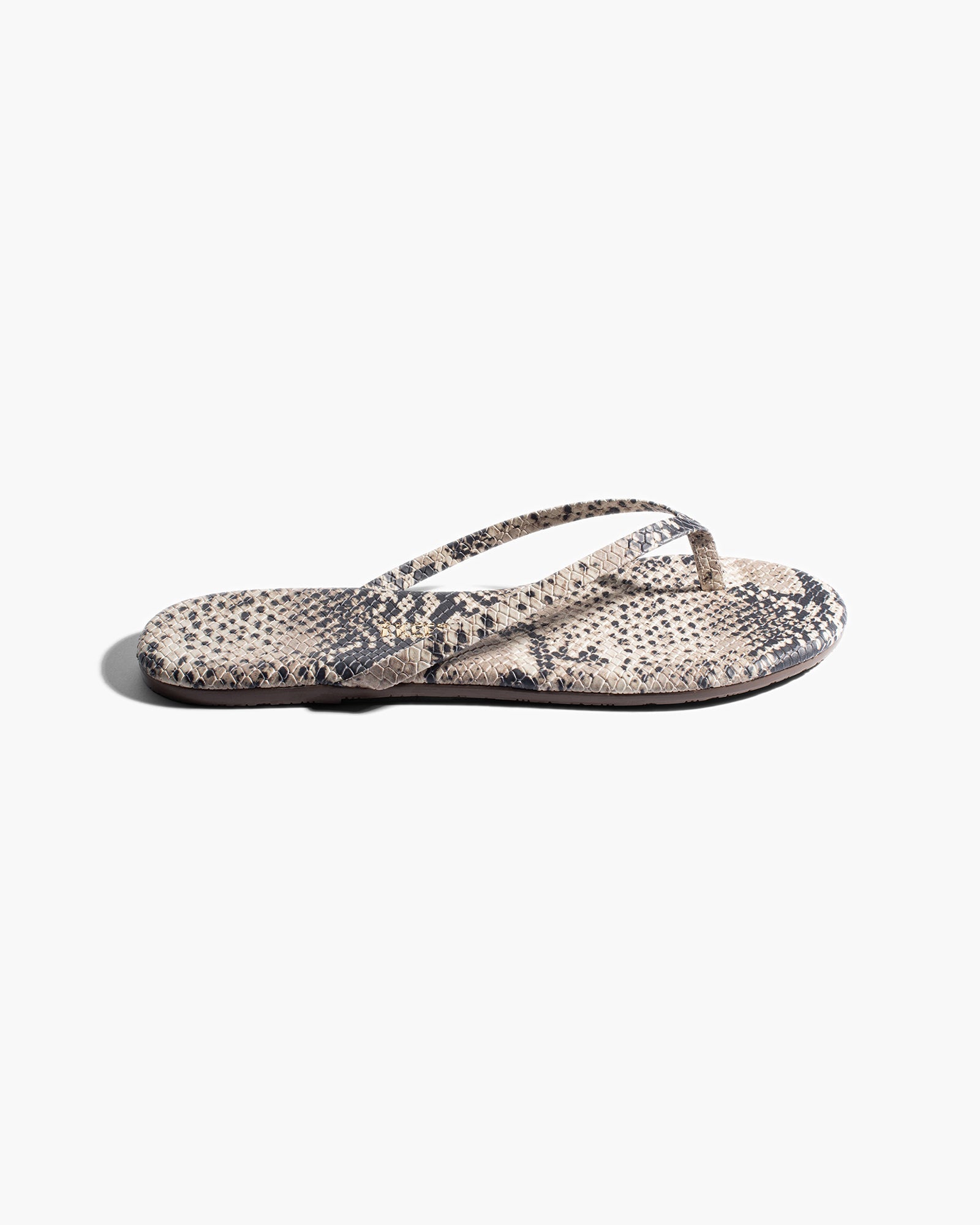 TKEES Lily Vegan Animal Flip Flops Damen Braun Schlangenoptik | FWTYVLC-95