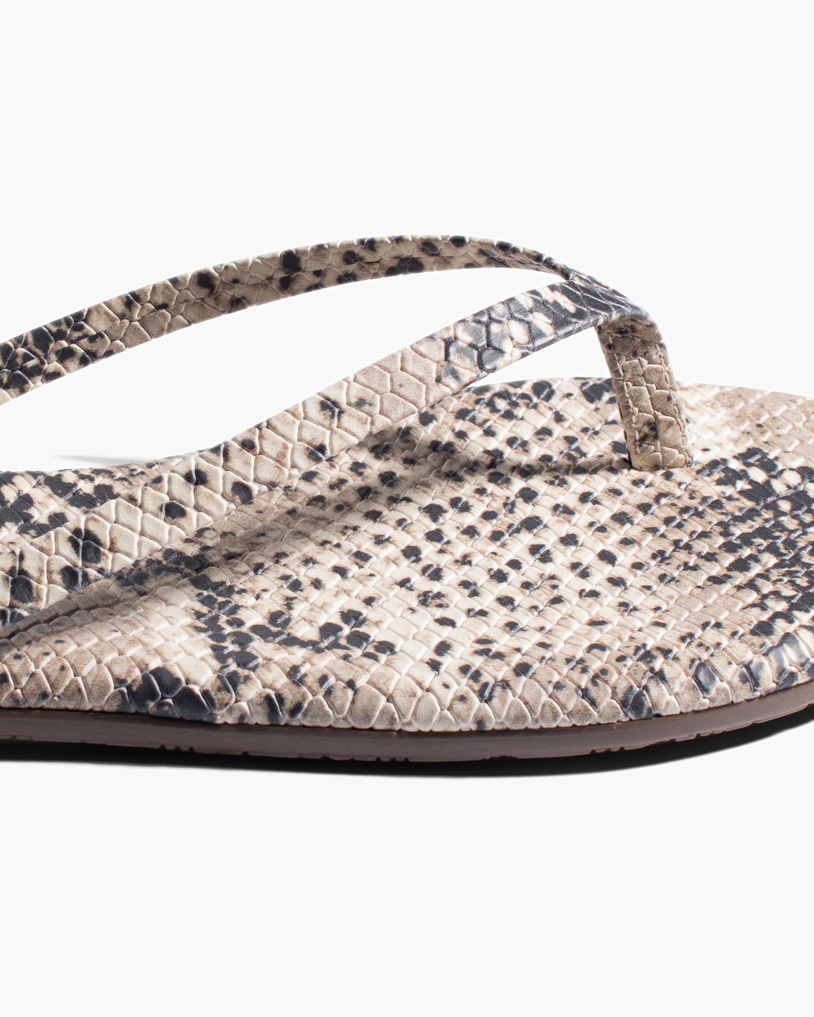 TKEES Lily Vegan Animal Flip Flops Damen Braun Schlangenoptik | FWTYVLC-95