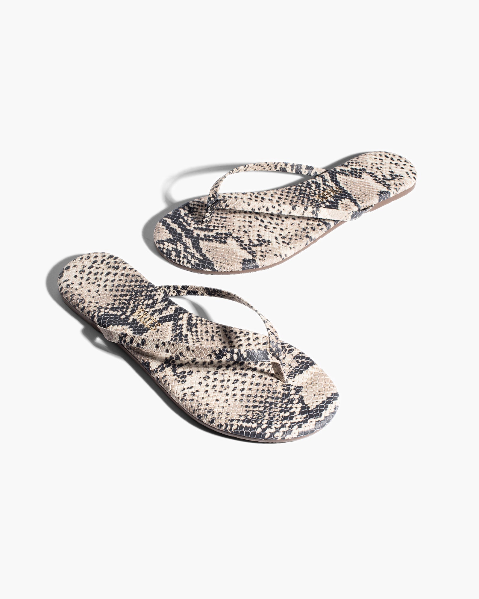 TKEES Lily Vegan Animal Flip Flops Damen Braun Schlangenoptik | FWTYVLC-95