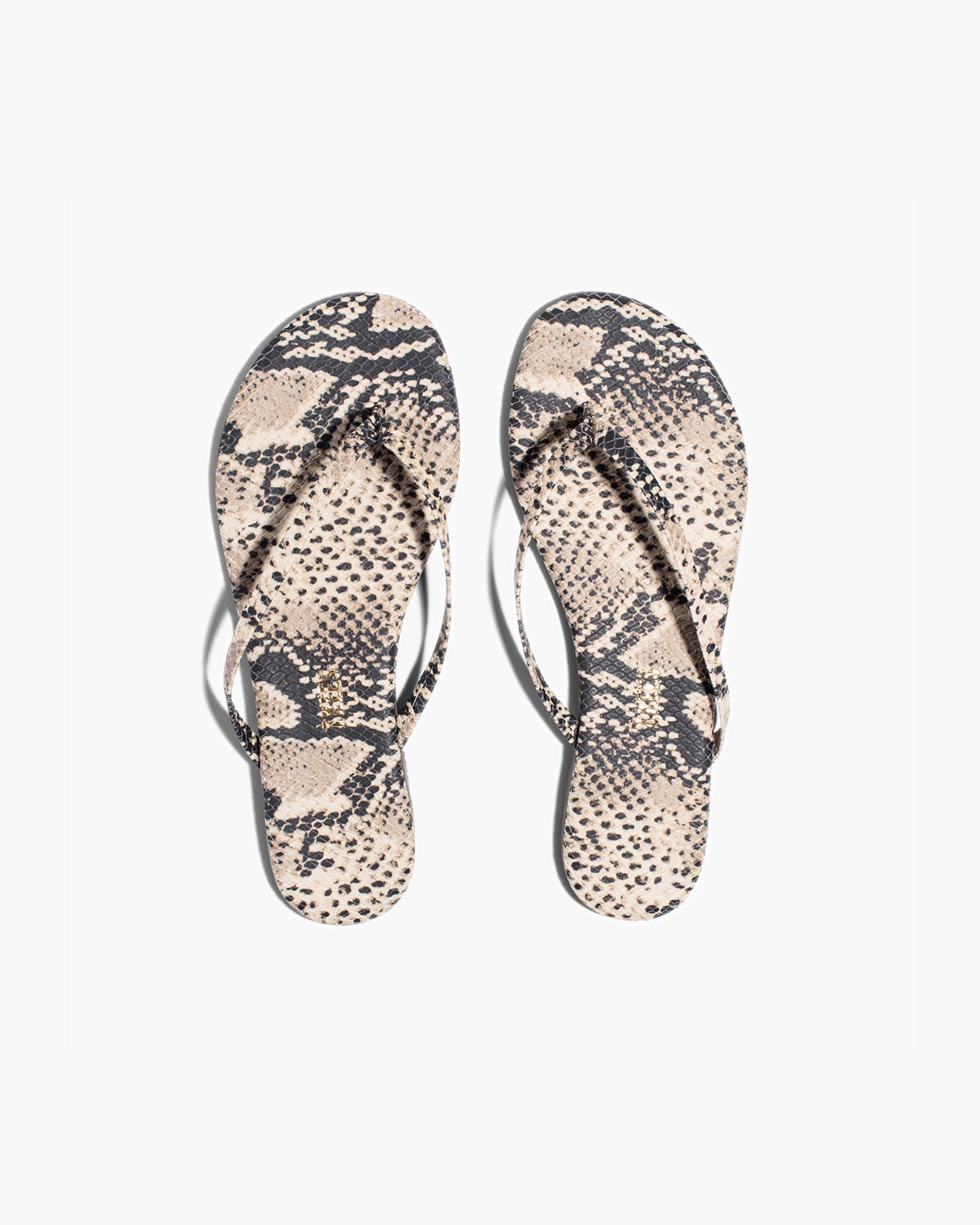 TKEES Lily Vegan Animal Flip Flops Damen Braun Schlangenoptik | FWTYVLC-95