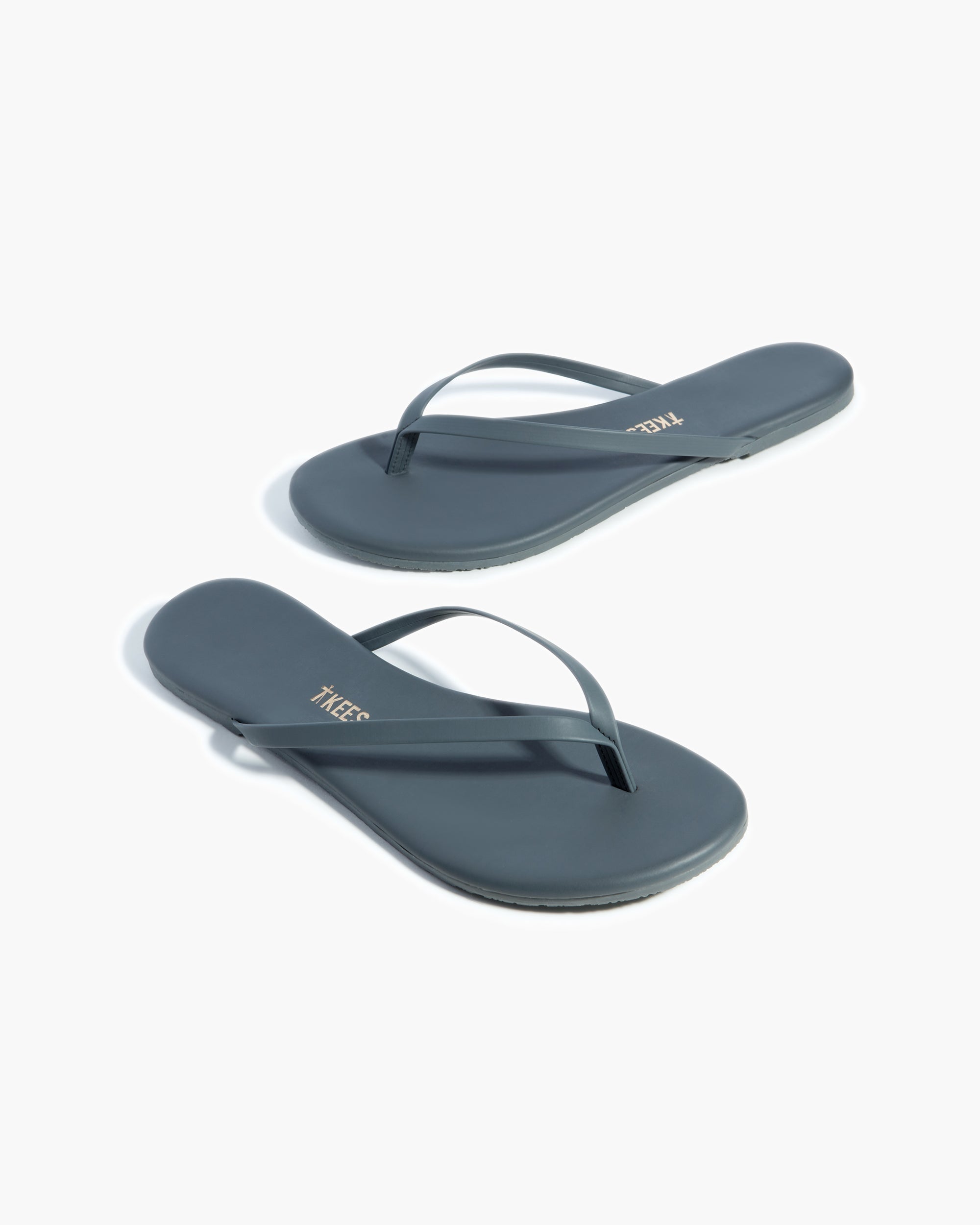 TKEES Lily Vegan Flip Flops Damen Blau | RMZFWHD-51