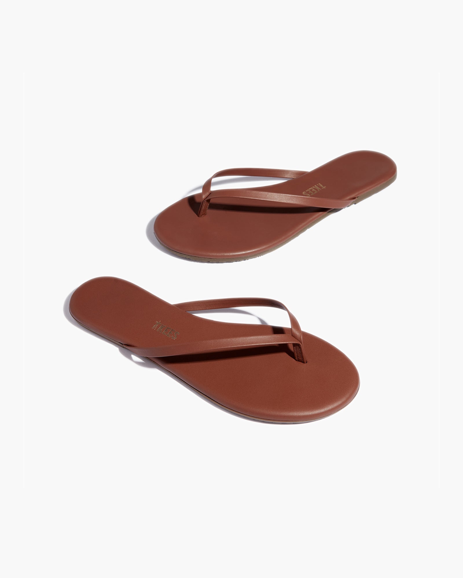 TKEES Lily Vegan Flip Flops Damen Braun | PJLGXOQ-81