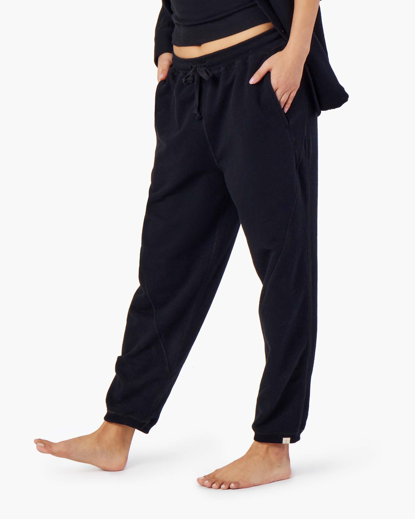 TKEES Panelled Jogginghose Damen Schwarz | QJEHSAU-54