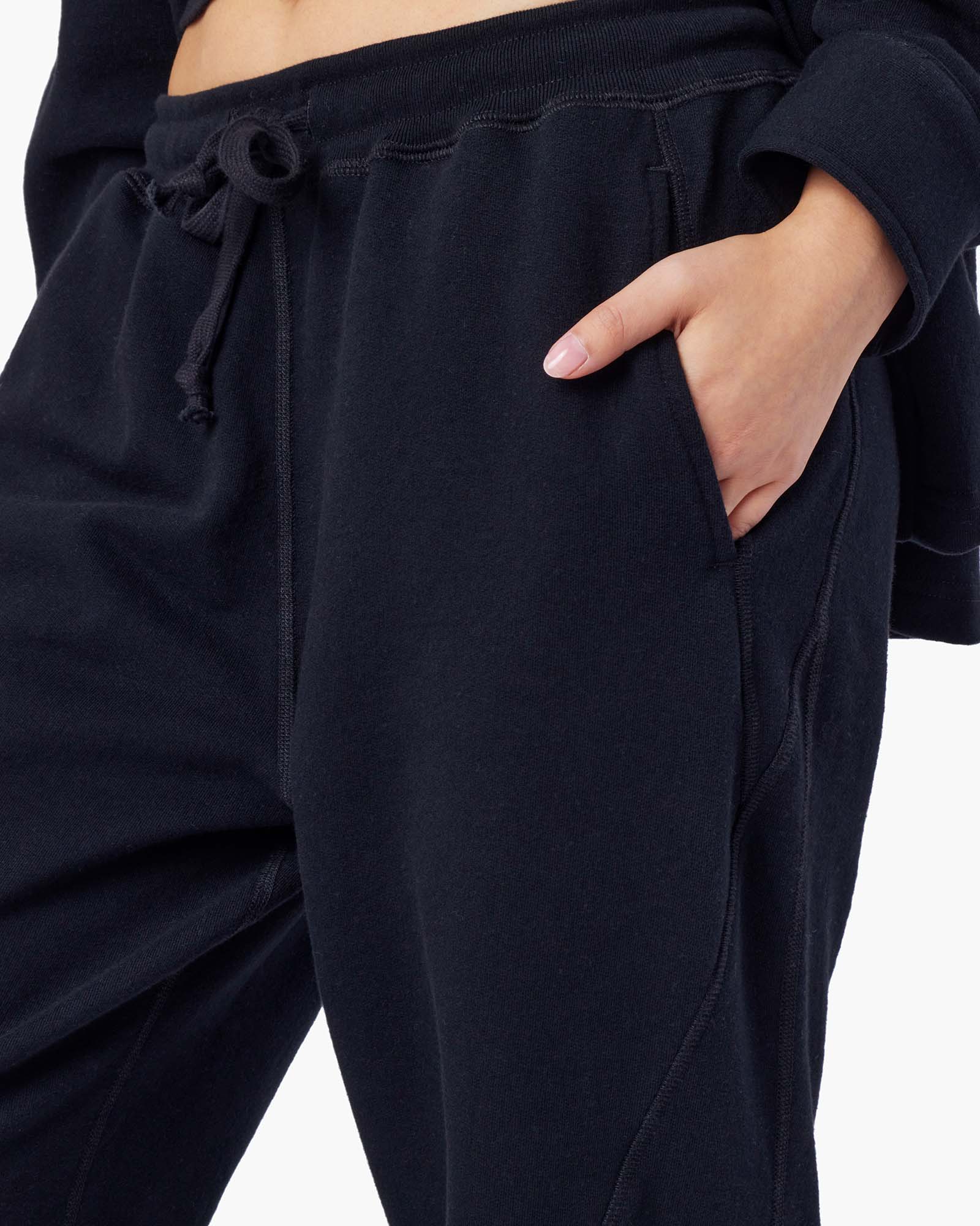 TKEES Panelled Jogginghose Damen Schwarz | QJEHSAU-54