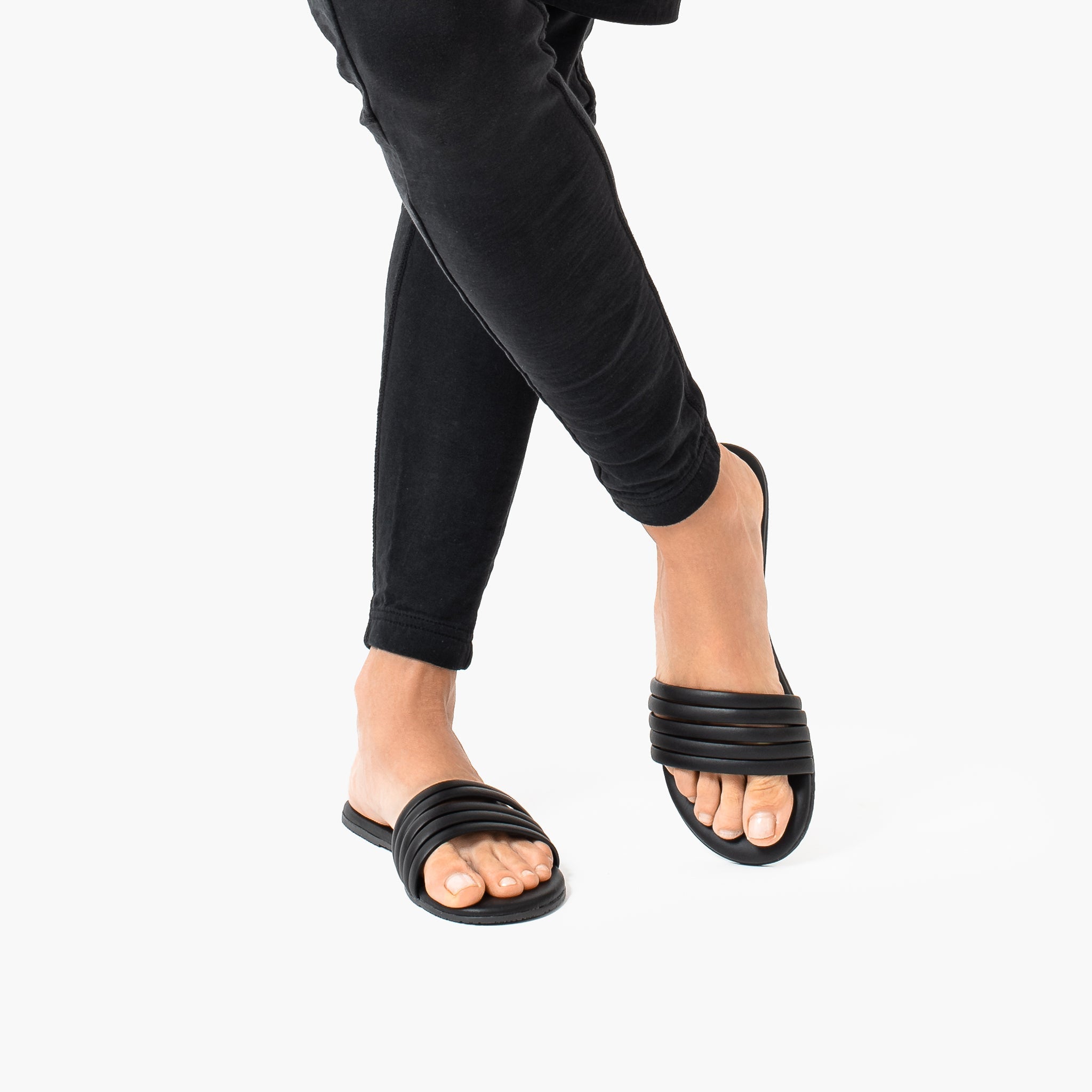 TKEES Serena Sandalen Damen Schwarz | XVJIYEO-54