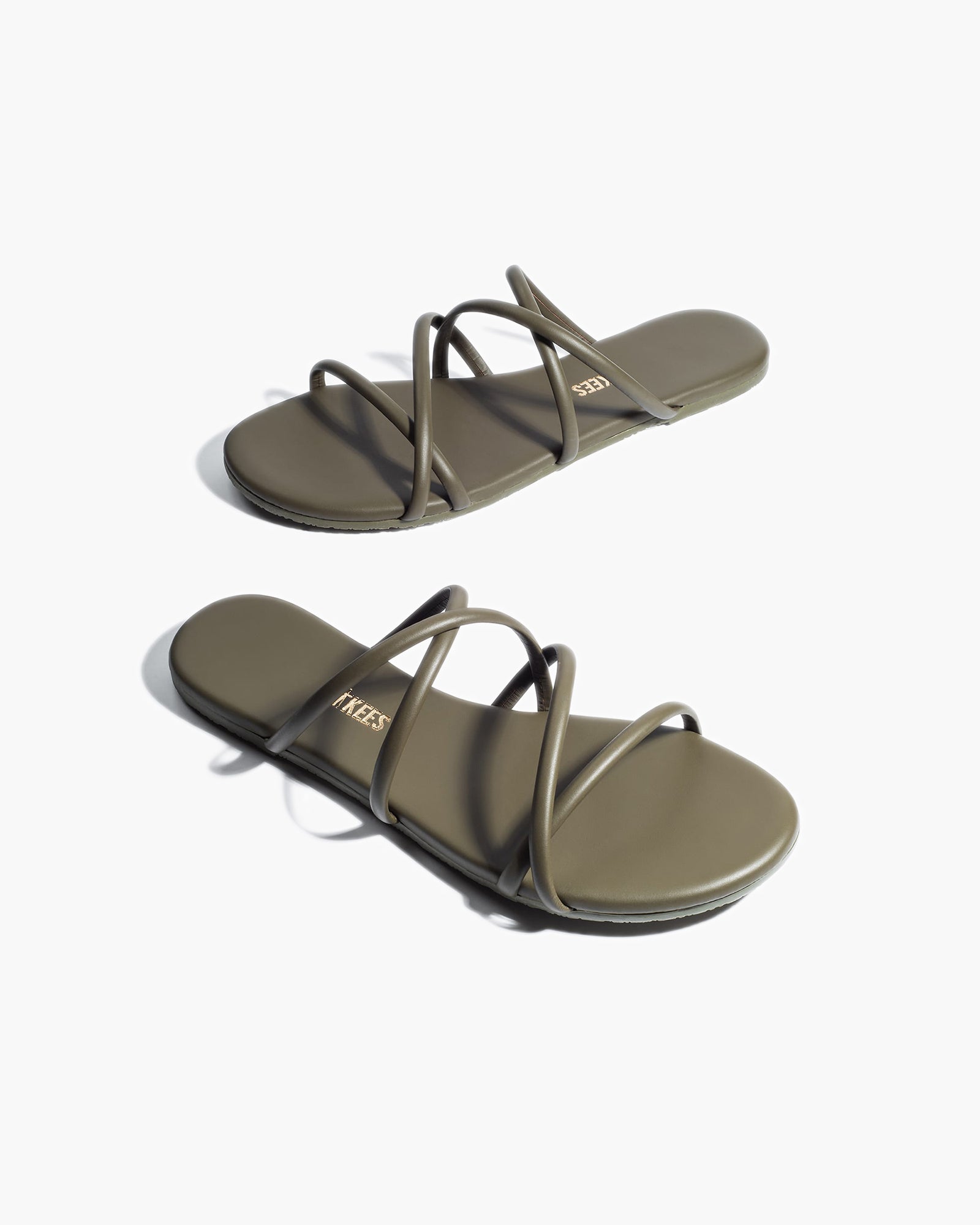 TKEES Sloane Sandalen Damen Olivgrün | LXDTOPE-85