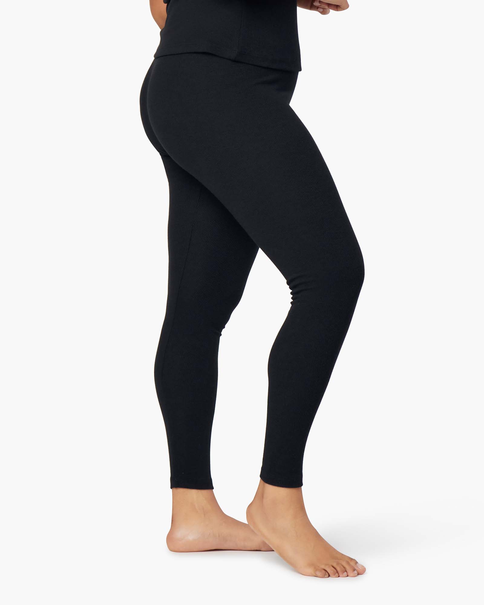 TKEES Super Rib Leggings Damen Schwarz | AOEBZNU-62