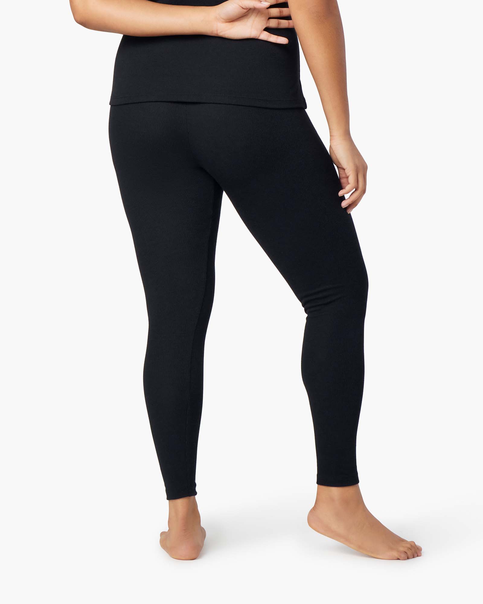 TKEES Super Rib Leggings Damen Schwarz | AOEBZNU-62