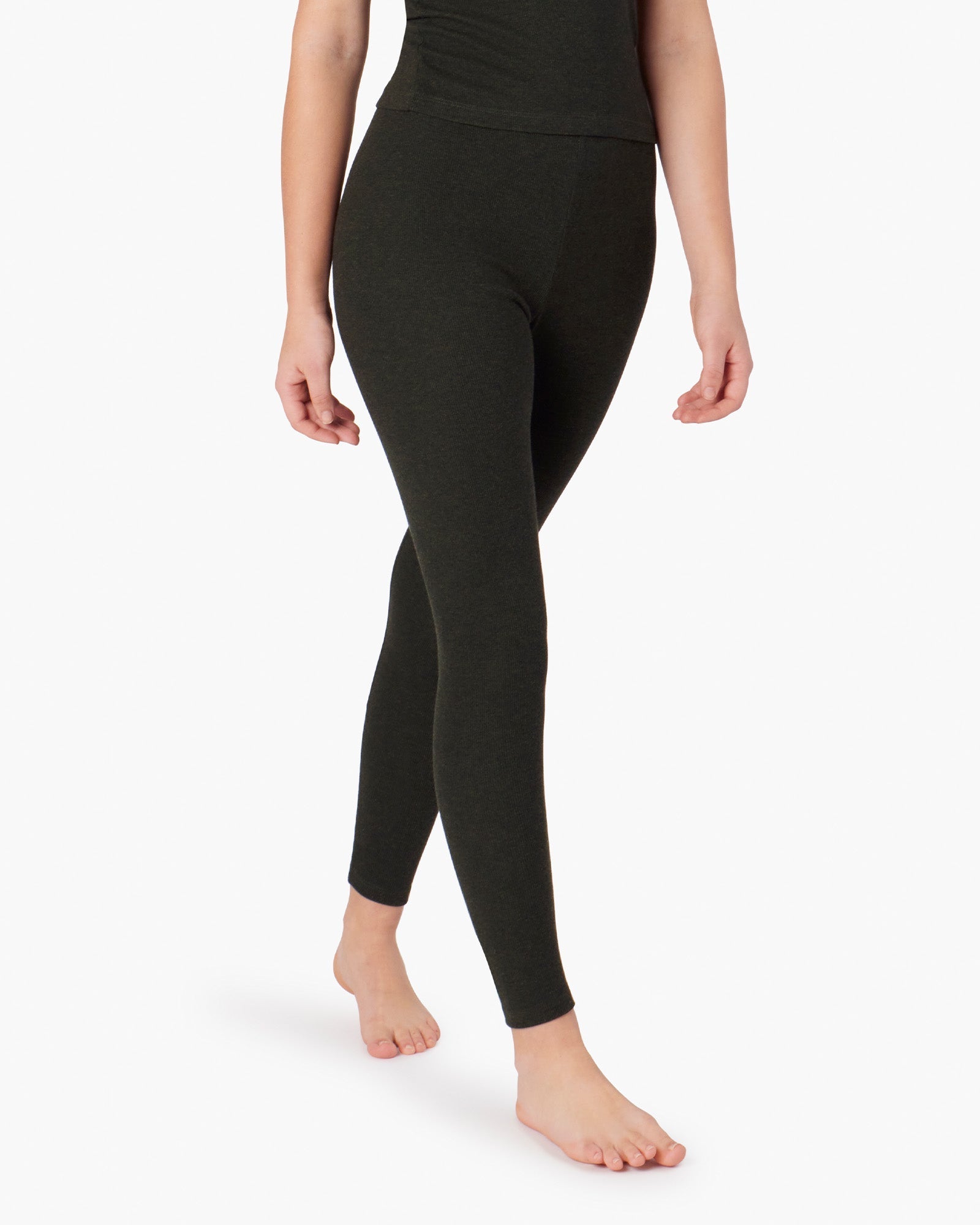 TKEES Super Rib Leggings Damen Schwarz | SXTAUZL-24