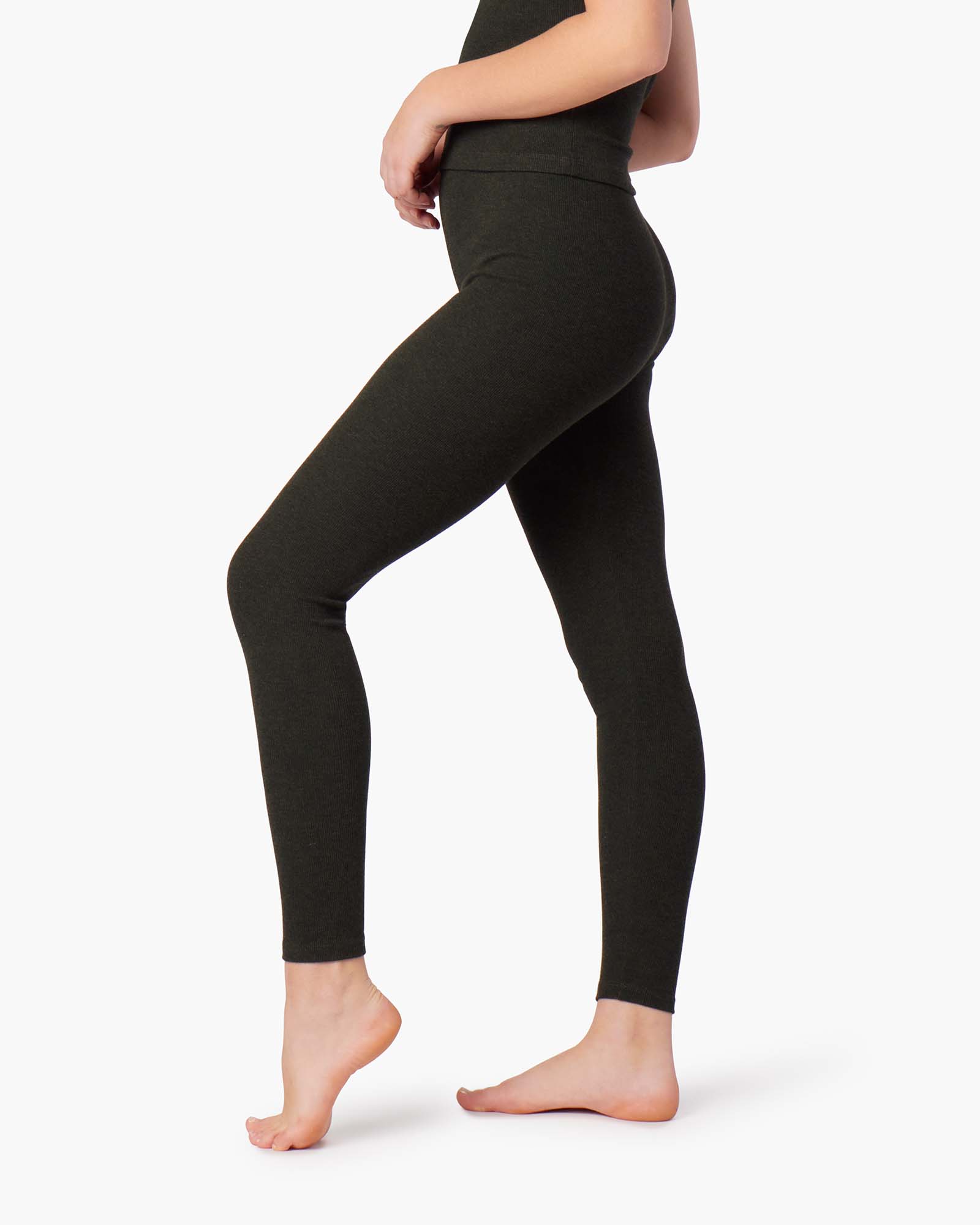 TKEES Super Rib Leggings Damen Schwarz | SXTAUZL-24