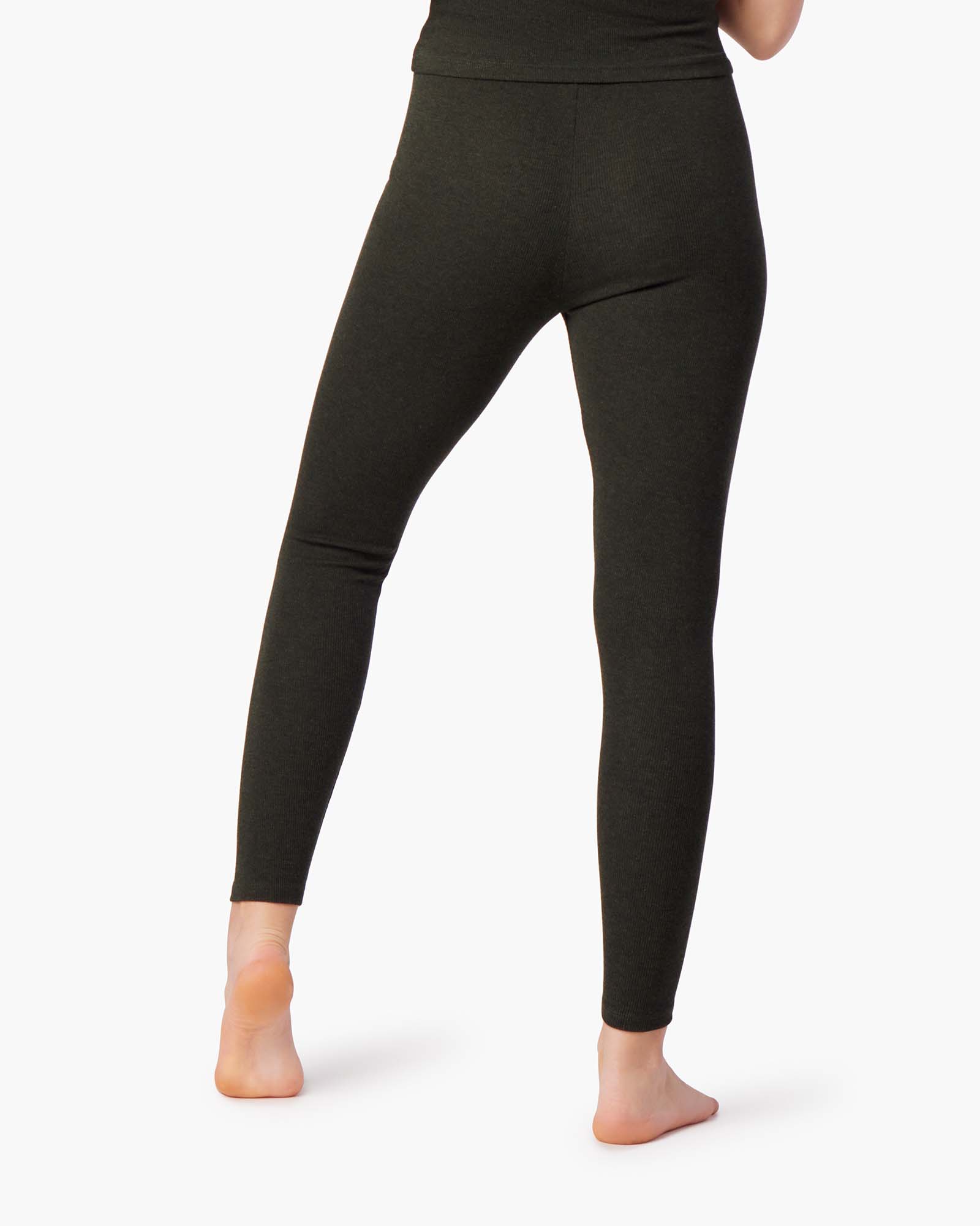 TKEES Super Rib Leggings Damen Schwarz | SXTAUZL-24