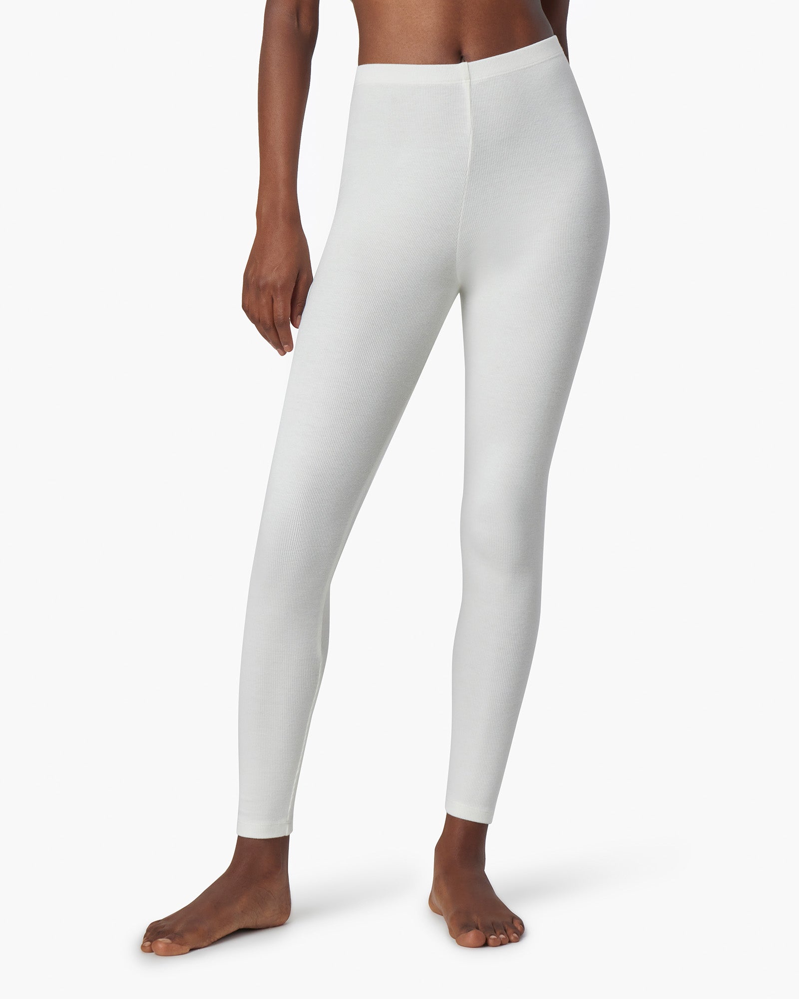 TKEES Super Rib Leggings Damen Weiß | OIEAVTQ-23