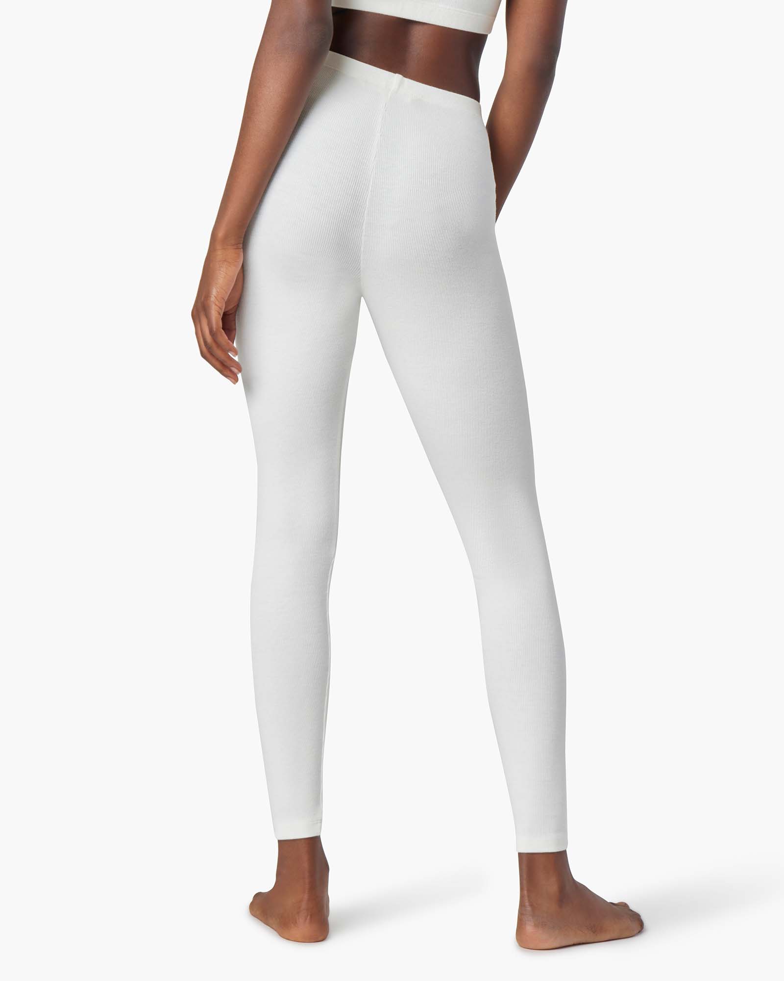 TKEES Super Rib Leggings Damen Weiß | OIEAVTQ-23